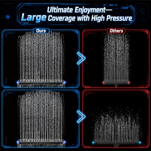 Image of Veken 12 inch Rain Shower Head with Handheld,High Pressure Power Wash,Magnetic