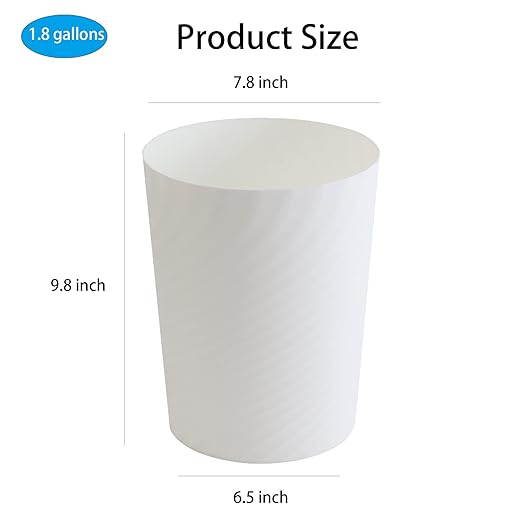 UUJOLY Cubo de Basura Plástico Pequeño 1.8 Galones Blanco miniatura 7
