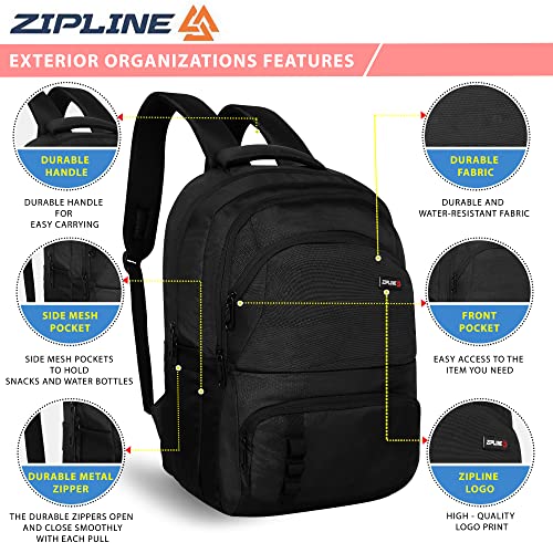 Image of Zipline 35 Ltr, 19 inch Grey Laptop Backpack for Men & Women college girls boys fits 15.6 inch laptop macbook pro /tablet polyester Airline carry-on size