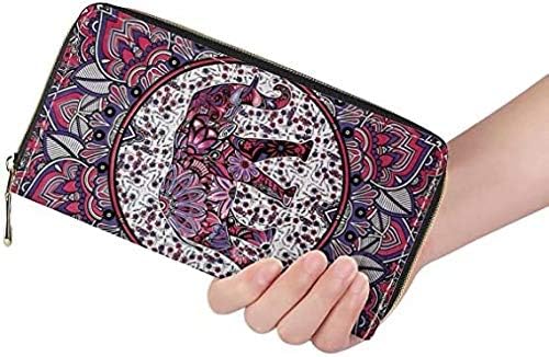 chaqlin Boho Style Elephant Print Leather Wallet for Womens Ladies Fashion Party Totebags Money Bags Travel Phone Slim Credit Card Holder Purse - Image 3