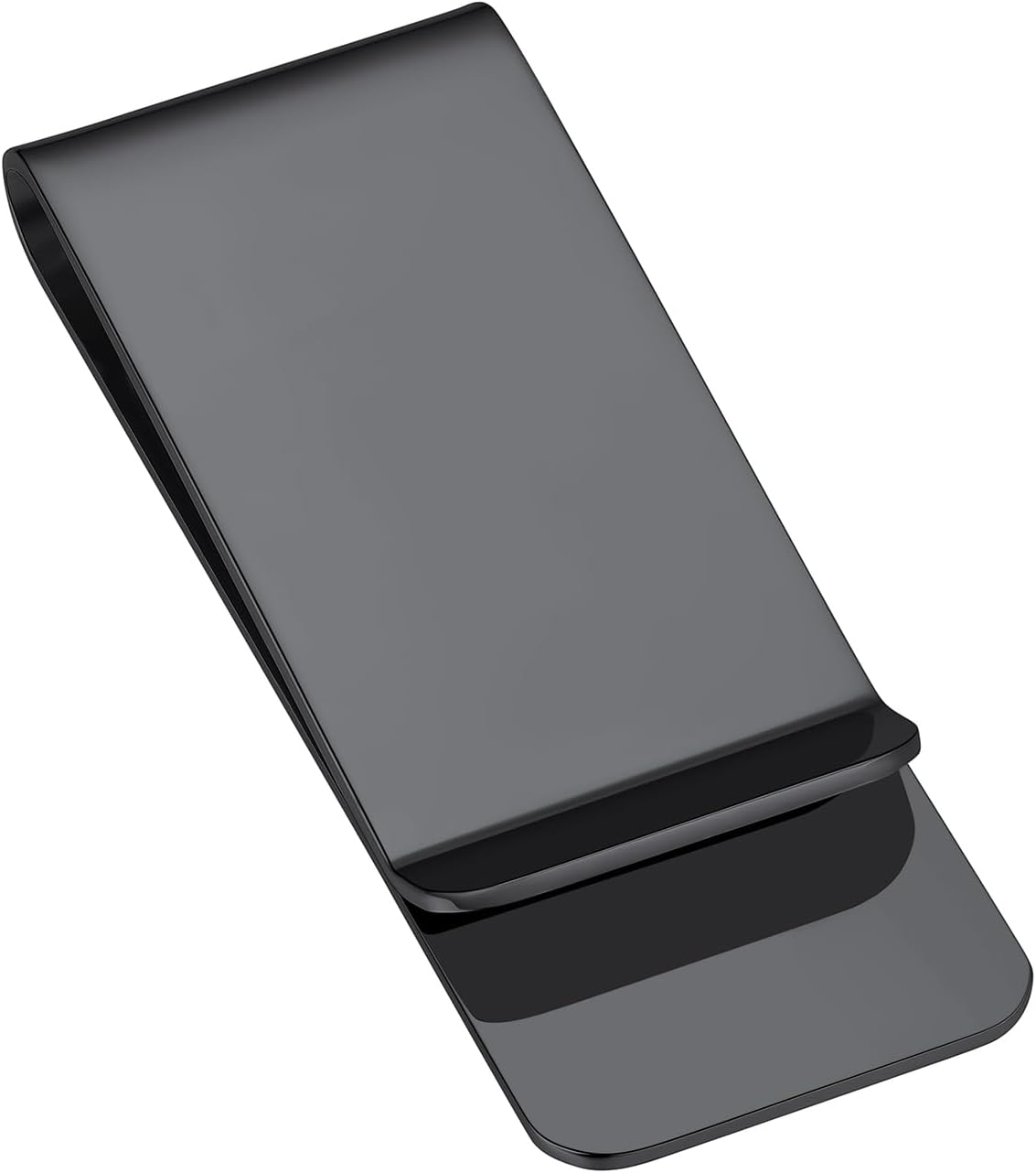 Stainless Steel Money Clip Slim Wallet Credit Business Card Holder for Men, Wallet Charms Gift for Father Dad Husband, A-black, One size