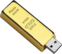 Vista 1 de BorlterClamp - Unidad flash USB de 32 GB con forma de barra dorada, unidad USB divertida para almacenamiento externo de datos