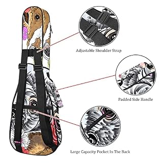 Housse de ukulélé avec sangle réglable pour ukulélé Motif chien - Les Beatles, Paul McCartney, John Lennon, RIngo Starr, George Harrison Housse de ukulélé avec sangle réglable pour ukulélé Motif chien – Image 3