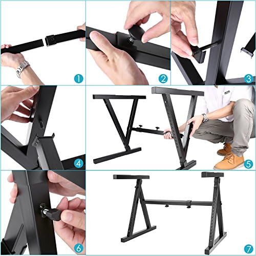 Neewer Z-Style Keyboard Stand - Heavy Duty Steel Construction with Solid Locking System, Support Stand for Piano Keyboard Instrument