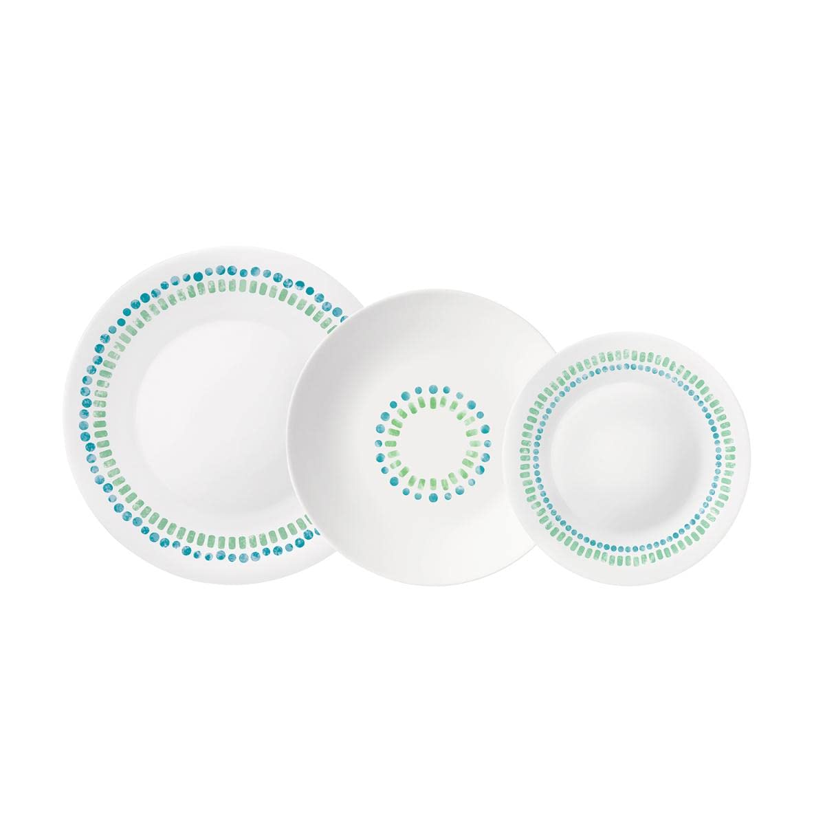 Bormioli BOR770052 Servizio Tavola 18 Pz White Moon Mediterraneo