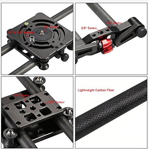 GOWE 31.5" / 80cm Carbon Fiber Photography Track Slider DSLR Camera Video Stabilization Rail System with Max.8kg Load Capacity