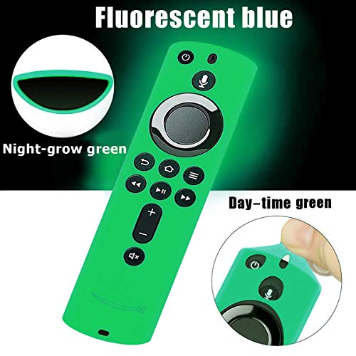[3 Pack] Silicone Cover Case For Tv Firestick / Tv (3Rd Gen) 4K Compatible With All-New 2Nd Gen Remote Control (Red Blue And Glowgreen) #TOP4