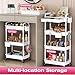 Goovilla Rolling Makeup Organizer Cart with Removable Drawer, 3 Tier Stable White Floor Skincare Storage Cart for Vanity, Cosmetic Display, Nail Polish, Perfume, Hair Stuff, Beauty, Bathroom(Plastic)