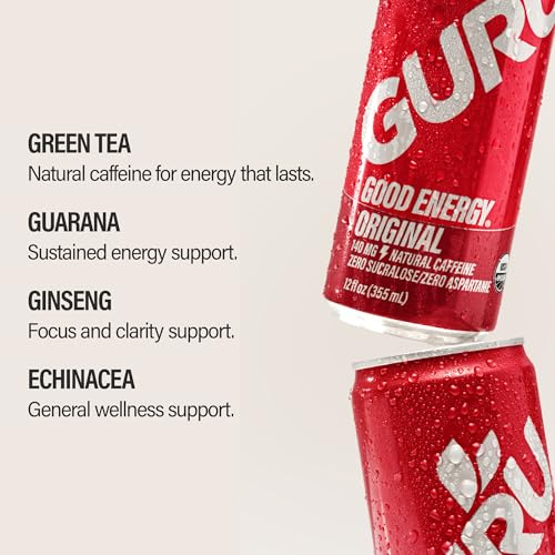 Image of GURU Organic Energy Drink, Natural Caffeine, Original, 8.4 Fl Oz, 24 Pack