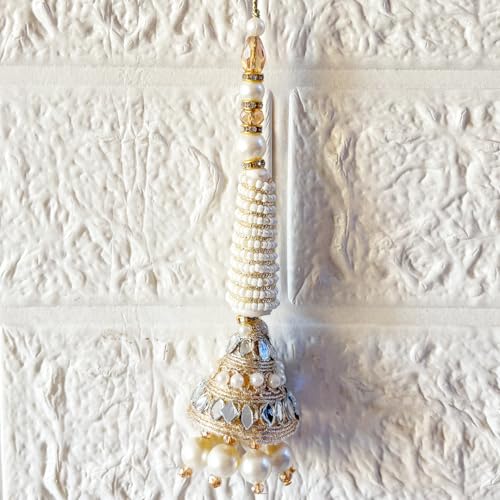 Image of Adikala Craft Store Handmade Ethnic Latkan Tassel Set of 2 for Saree Pallu, Blouse, Suits, Dupatta, Lehenga Decor (French Wire Cone)