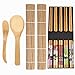 Set di Strumenti di Sushi per Principante Include Rotolo di Sushi Tappetini di Tende in Bambù per Riso alle Alghe Bacchette per Attrezzatura Pagaie di Riso e Spargitori di Riso, Set di Nove