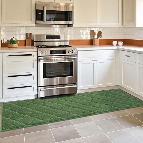 COSY HOMEER Soft Kitchen Floor Mats and Rugs Non Slip 20"x79",Green