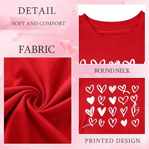 Image of Ithalt Kids Valentine Shirt Girls Valentines Shirts Cute Heart Graphic Long Sleeve Tee Tops 4-14y