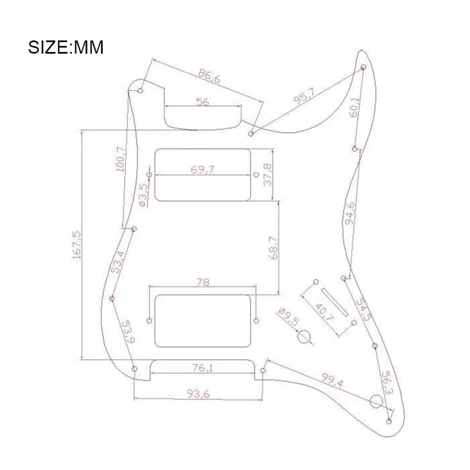 Mosiężna Osłona HH Z Podwójną Cewką I Pojedynczą Gitarą Elektryczną Pickguard Z Okablowaniem