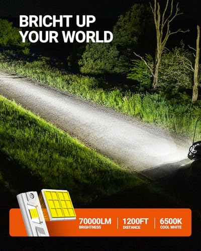 Image of SEALIGHT 9007 Bulbs, 90,000LM 14X Brightness, HB5 9007 6500K Cool White LED Bulbs, IP68 Waterproof 70000Hrs Lifespan, No Flickering, 1Mins Installation, 2 Pack