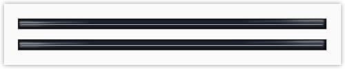 BUILDMART - Difusor de ranura lineal de 24" - (2 ranuras) doble ranura - Ventilación de aire decorativa blanca - Cubierta de ventilación de CA