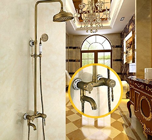 Pommeau de douche en laiton antique 20 cm style rétro chic pour une salle de bain de luxe