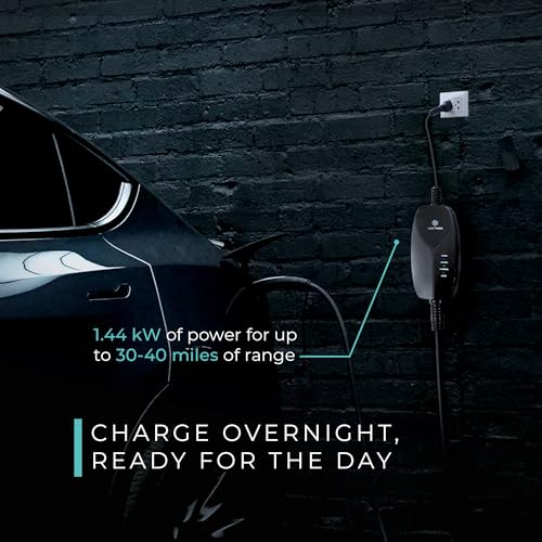 Image of Lectron Level 1 Tesla Charger (WiFi) with App Control - 12 Amp, 120V, NEMA 5-15 Plug, 16ft Extension Cable NACS Connector, Portable Home Electric Car EV Charger for All Tesla /NACS Evs