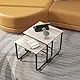 FOUBAM Couchtisch Industrial Style 2er Set Satztische Beistelltisch Sofatisch Kaffeetisch, verschachtelte Beistelltische aus Metall und Holz,für kleine Räume,Vintage Sofa Tisches, Schwarz und Natur
