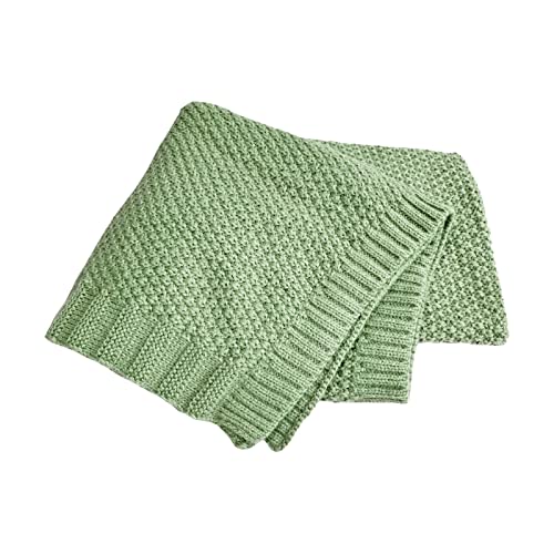 Gy Knit Baby Blanket Cotton Baby & Toddler Cellular Receiving Blankets For Girls & Boys Soft Knit Stroller/Throw Blankets, 40X31 Inches, Green #TOP24