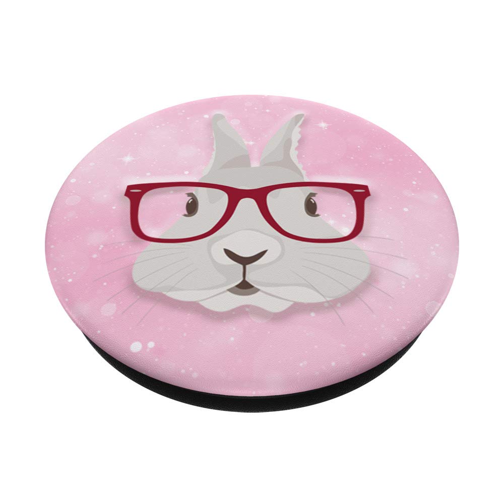 Amazon.com: Cute Nerd Bunny Girl Popsockets - Pink Rabbit Pop