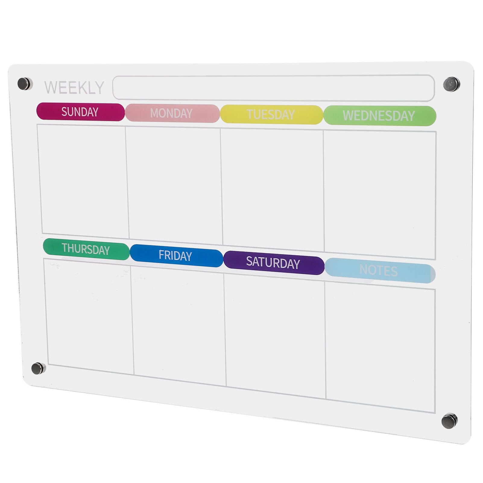 Operitacx Tableau Effaçable à Sec Pour Mur Et Réfrigérateur Calendrier Hebdomadaire Acrylique Planificateur De Repas Réutilisable
