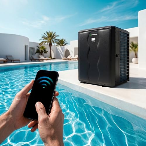 VARMINPOOL 140000 BTU Inverter Pool Heat Pump for 42000 Gallons, Smart WiFi Capable Electric Pool Heater for Above and Inground Pools, Heating & Cooling, V35 Ultra