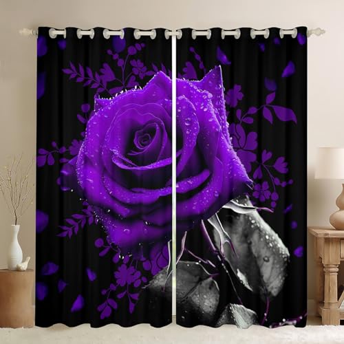 Rideaux de fenêtre roses violettes chambre à coucher et salon 167x183 - 2