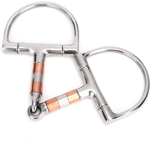 Miniatura 9 de TOPINCN Aparador de caballos de acero inoxidable para masticar caballos con eslabones franceses, broca de grosor suelto, rodillo de boca suelta con