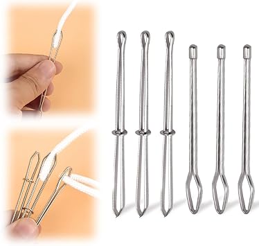 DIY Rope Threader Clip, 2025 New Metal Drawstring Threader Tool Set with Latch, Drawstrings Replacement with Easy Threaders for Drawstring Replacement for Hoodies, Shorts, Pants 2