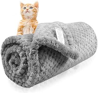 ASIJIA Dog Blanket 85 x 60 cm Thick Dog Blankets Washable Soft and Warm Pet Blankets for Small Dogs & Cats (Grey)