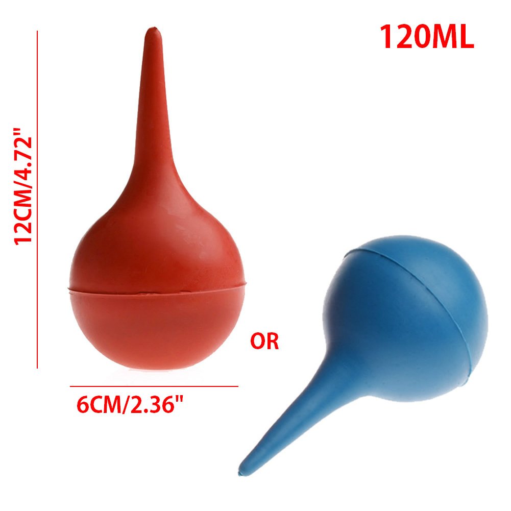 Milisten 3 Perette Per Lavaggio Orecchie In Gomma, 30/60/90 Ml, Colore Rosso, Per Cerume E Pulizia Di Precisione - 2