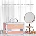 Joligrace Makeup Box Cosmetic Train Case Jewelry Organizer Lockable with Keys and Mirror 2-Tier Tray Portable Carrying with Handle Travel Storage Box