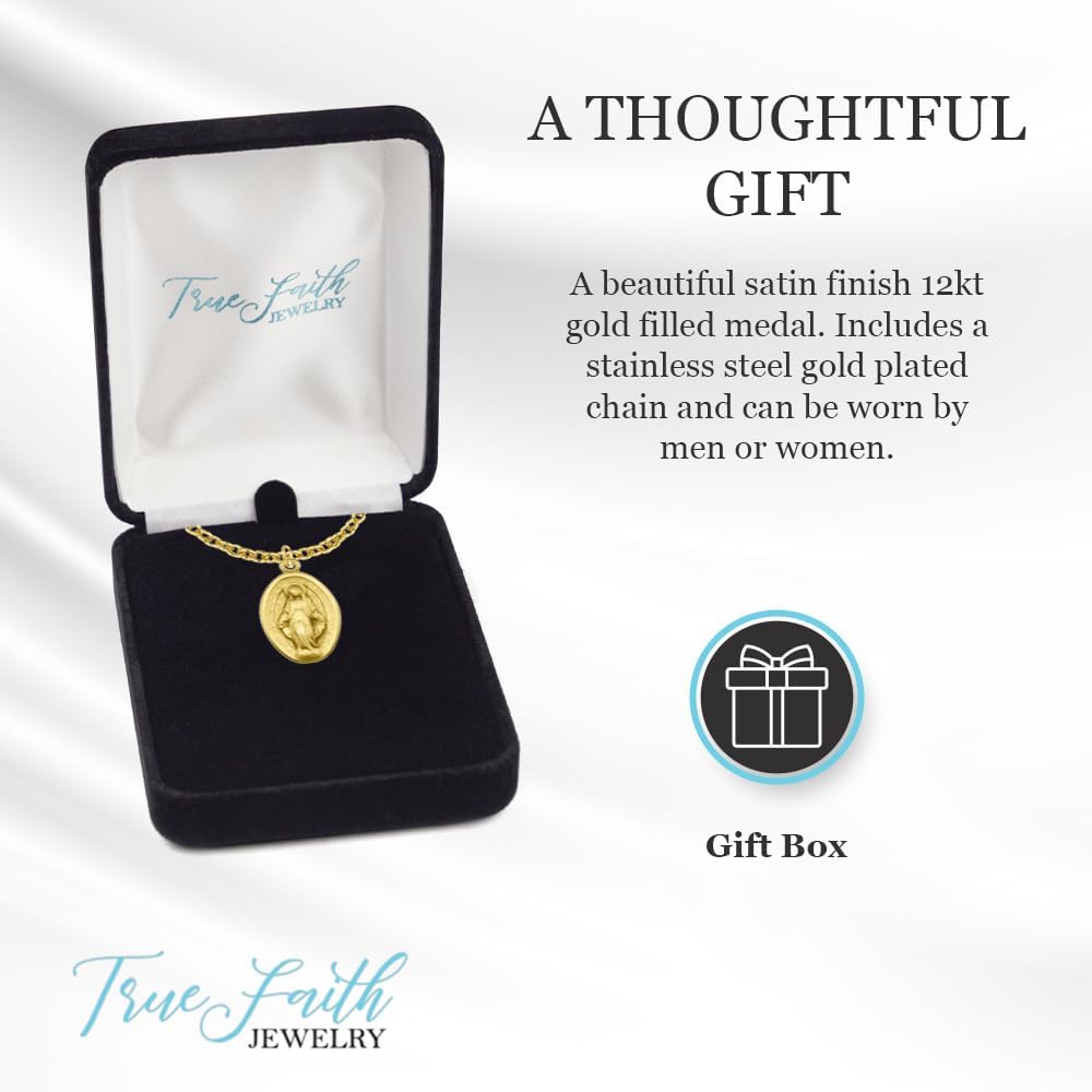 True Faith Jewelry Petite Our Lady of Grace Miraculous Medal, 5/8 Inch