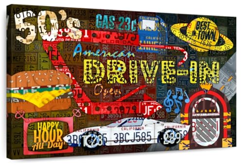 Elephant Stock - American Driveins License Plate Collage Wall Art