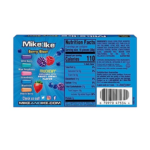 Image of Mike and Ike Candy, Berry Blast, 4.25oz Theater Box, Pack of 12