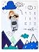 Nurture Bird Baby Monthly Milestone Blanket | Includes Cloud Frame | Large Soft Fleece Month Blanket | Newborn Photography Gift for Baby Shower | Blue Mountain Adventure | 50" x 40"