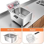 Mvegoiuok Electric Deep Fat Fryer With Basket and Lid 1800W Commercial Deep Fish Fryer With Oil Filtration for Home Use and Restaurant 12.7QT Stainless Steels Oil Fryer - Image 5