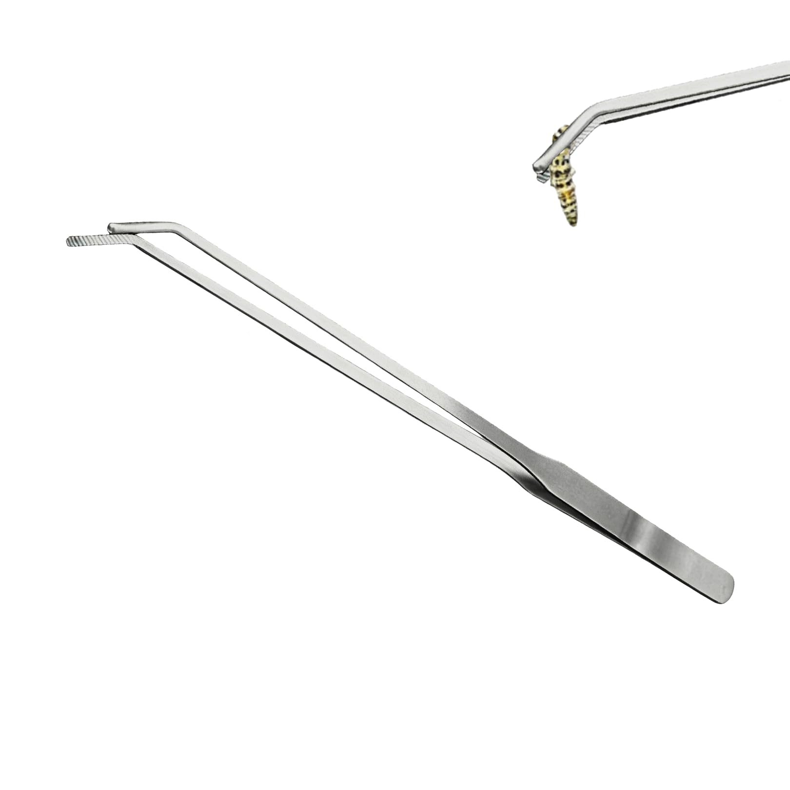Long Tweezers,27cm Stainless Steel Curved Tip Aquatic Plant Tweezers Tool