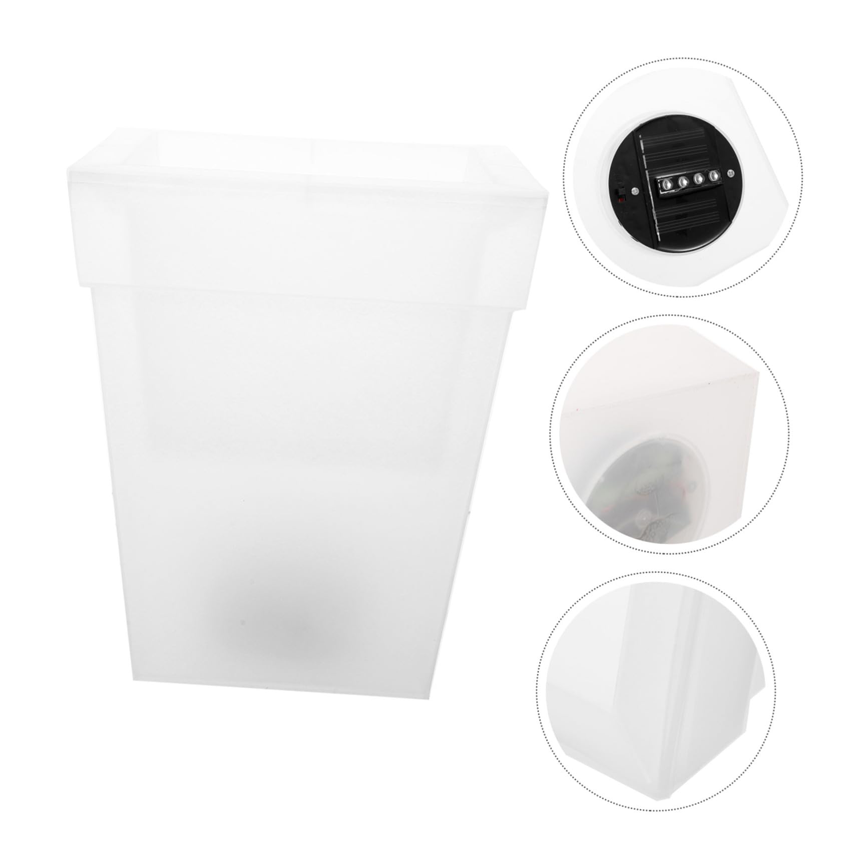 NUOBESTY Lampada Solare Da Fioriera Decorativa, Vaso Luminoso Esterno Grande in Plastica Per Giardino Luce Bianca a Energia Solare, Fioriera Da Giardino Per Ambienti Esterni