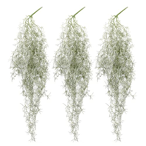 Floerve 3 Pack Fake Spanish Moss For Potted Plants, Artificial Hanging Moss Garland, Faux Greenery Moss Plants For Crafts Planters Outdoor Indoor Decoration #TOP6