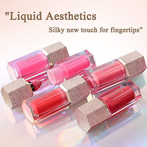 Soft Cream Liquid Blush , Cream Blush Korean Makeup For Cheeks,Natural-Looking Multi Sheer Big Brush, Skin Tint Cream Blush Stick For Eyes And Lips,Long-Wearing, Smudge Proof(#04Tomato Red) #TOP6