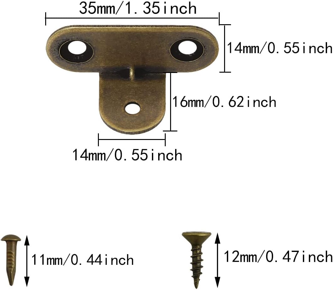 8PCS 90 Degree Copper Corner Code Metal Corner Brackets Furniture Corner Protector Decorative Right Angle Corner Guards T4909 Corner Code, Bronze