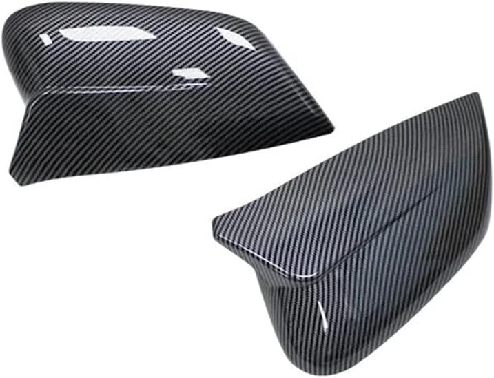 BOYOUS 2PCS ABS Carbon Fiber Style Ox Horn Rearview Mirror Cover Exterior Accessories Fit For KIA EV6 2022-2024（Fit With Turn Signal) — Carbon Fiber