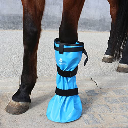 Image of Hoof Soaking Boot for Horse, Waterproof PVC Hoof Soaker Bag with EVA Foam Pad, Secure 3-Strap Equine Icing & Soaking Boot for Hooves Care, Fits Most Hooves