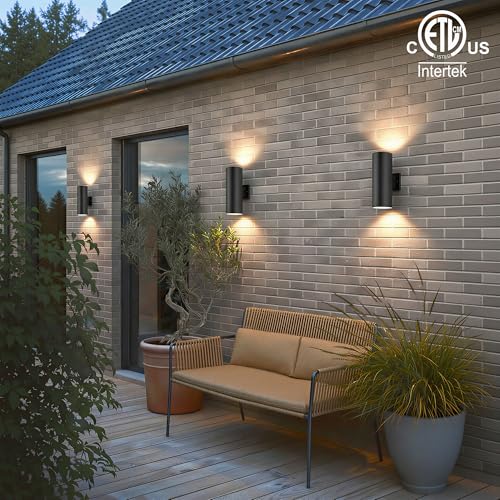 Image of mirrea 14 inch Modern Outdoor Porch Light in 2 Lights, Matte Black, 1 Pack