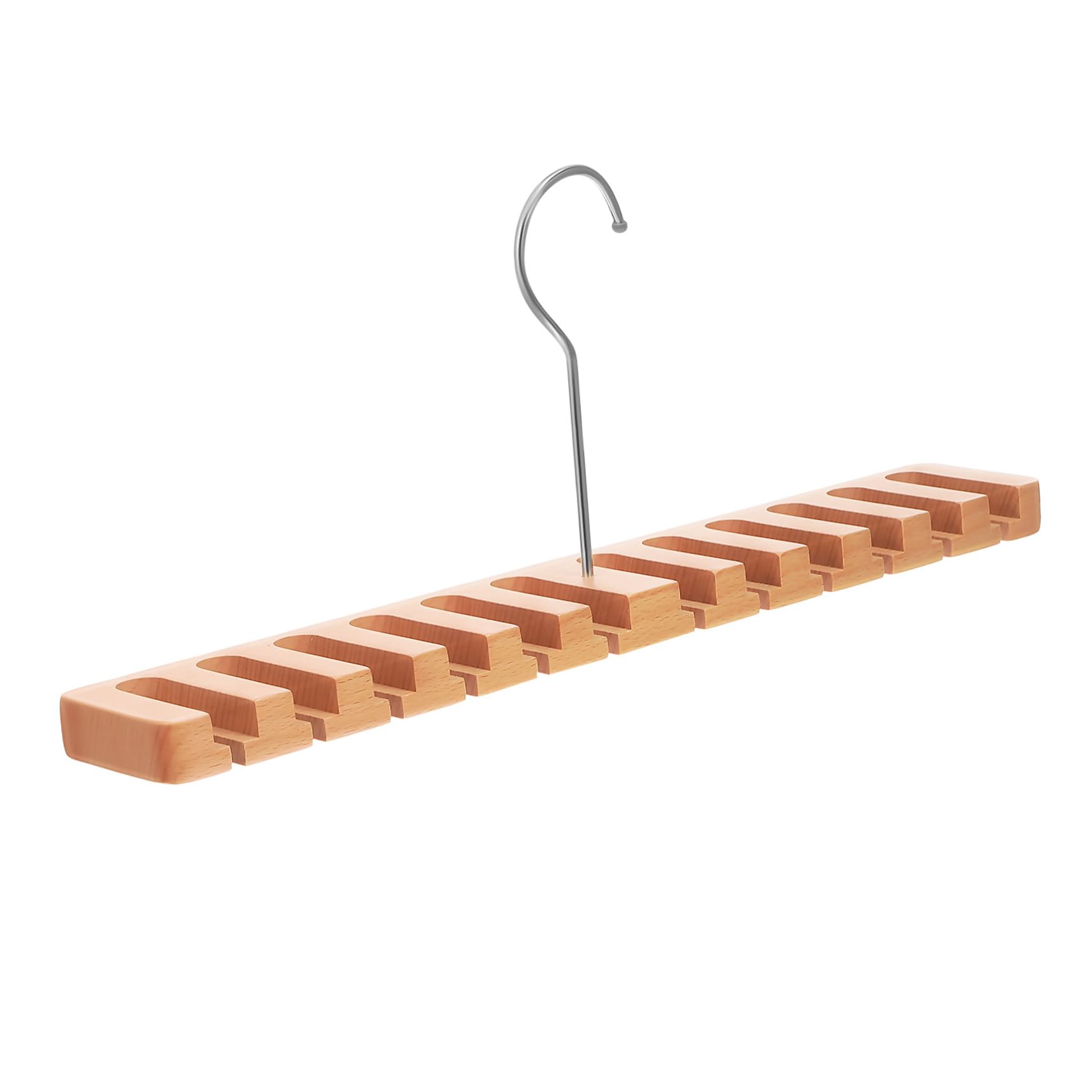 2 organizadores de almacenamiento de cinturón para armario, soporte de cinturón y colgador de exhibición para ropa, sombreros y accesorios, madera beige