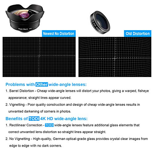 TODI 4K HD 2-in-1 120°-Weitwinkelobjektiv, 20-faches Makroobjektiv, Clip-On-Handyobjektiv, kompatibel mit iPhone… – Bild 5