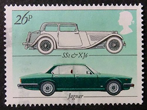 Jaguar SSI & Jaguar XJ6 Car -Framed Postage Stamp Art 11790