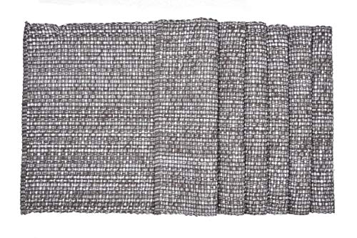 Urban Villa Placemats For Dining Table 100% Cotton Placemats 14''X20'' Over Sized Tablemats Set Of 6 Placemats Grey/White Two Tone Tablemats For Family Dinners Wedding Parties Everyday Use Placemats #TOP1